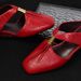 Women's Square Toe Soft Leather French Wedge Heel Sandals Pleated Chunky Heel Suitable for Outdoor Wear_vogvips.com