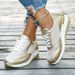 Women S Gold Mesh Wedge Sneakers Spring Thick Sole Platform Sports Woman Plus Size Comfort Casual Vulcanized_vogvips.com