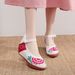 High Single Cow Tendon Sole, Spring And Autumn Style, One Button Buckle, Embroidered Cloth S, Wedge Heels, Women's_vogvips.com
