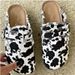 Women's Plus Size Cross Border Shoes, 2025 Autumn European And American Style, Leopard Print Half Slip On Shoes, Loafers, Leopard Print._vogvips.com