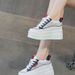 2025 Spring/Autumn New Style With Skirt Sweet White Board Thick Bottom Ultra High Heels Sandals Casual Mesh Shoes_vogvips.com