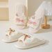 Cross-border Lace Bow Linen Slippers Summer Household Indoor Cool Slippers European And American Cotton And Linen Cool Slippers Women_vogvips.com