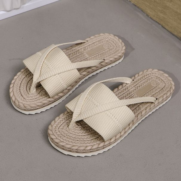 Women's Summer Outdoor Slippers 2025 New Beach Vacation Internet Celebrity Fashion Toe Clip Flip-Flops Slipper_vogvips.com