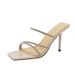 French-style Elegant Rhinestone High-heeled Slip-on For Women, 2026 Summer New Model, Thin-heeled Outdoor Sandals With A_vogvips.com