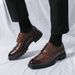 New Brown Vintage British Brogue Carved Leather Shoes Men's Genuine Leather Formal Business Leather Shoes Casual Lace Up Banquet Dress Derby Shoes Plu_vogvips.com