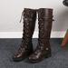 New 25. Foreign Trade Round Toe Square Heel Women's Boots High Top Autumn And Winter New Style_vogvips.com