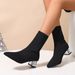 2025 New Fashion Boots Large Skinny Boots Women's Middle Heel Winter Knitted Pointed Breathable And Elastic Skinny Boots_vogvips.com
