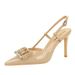 312-K213 European And American Women's High-heeled With Thin Heels, Patent Leather, Shallow Cut, Rhinestones, Metal_vogvips.com