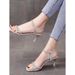 silver Rhinestone Sandals Women, 2025 Summer New Style, Elegant Thin Heel, One-strap, Fairy-style, Suitable For Pairing_vogvips.com
