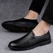 Sleeve Feet Men's Casual Cortex Retro Round Head Leather Shoes Professional Dress Solid Color Side Ear Elastic Men's Shoes_vogvips.com