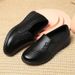 Non-slip Work Shoes Women's Black Flat-soled Foot Cover Mother Shoes Kitchen Work Shoes Waterproof Shoes Soft Leather Soft-soled Women's Single Shoes_vogvips.com