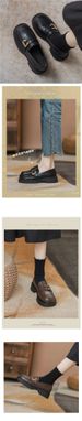 Soft-soled Loafers Women's Single Shoes British Platform-soled One-pedal Leather Shoes_vogvips.com