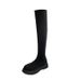 Over-the-Knee For Women, Long Elastic With Chunky Heels, 2023 New Autumn And Winter Knitted Sock Boots, Korean Style_vogvips.com