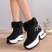 Women's Snow 2024 Winter Short Boots With Fleece Lining, Warm Height-Increasing Cotton Boots, Trendy One-Piece_vogvips.com