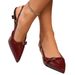 2025 Summer New Simple Patent Leather Low-Heel With Straps, Pointed Toe Stiletto Fashion High-Heel Sandals For Women_vogvips.com