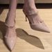 Summer New Nude Patent Leather Rhinestone Pointed-toe Sandals - Perfect For Everyday Work, Comfortable, And Leg-lengthening_vogvips.com