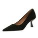 7098-1 Classic European And American Style Pointed Toe High Heels For Women, Shallow Mouth Versatile Suede Comfortable_vogvips.com