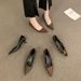2024 Autumn Winter New Pointed Toe Shallow Mouth High Heels Leopard Print Fashion Versatile Elegant Commuter Low Kitten_vogvips.com
