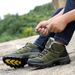 New Velvet Warm Outdoor Mountaineering Cotton Korean Version High Top Lace Up Large Size Tourist Hiking Shoes 9F6_vogvips.com