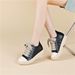 Women Ankle Boots For Woman's Lace-Up Round Toe High-Tops Platform Vulcanize Shoes Lovers Thick Shoelace Casual Sneakers_vogvips.com