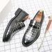 New Fashion Men's Brown Business Casual Loafer Shoes Daily Office Black Buckle Monk Men's Shoes One Foot Cover Banquet Dress Wedding Leather Shoes_vogvips.com