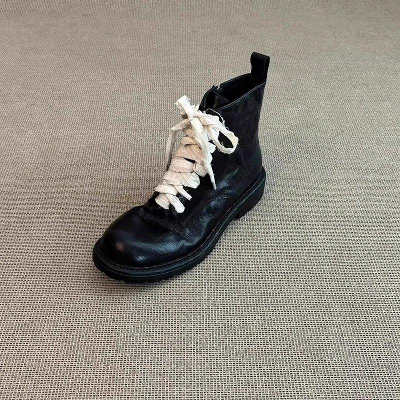 Women’s Shoes Niche Thick Heel Low Heel Boots Thin Strap Fashion Boots Side Zipper Short Boots_vogvips.com