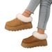 Women's Shoes Winter Thick Soled Height Increasing Snow Boots, Closed Toe Slippers, Women's Outdoor Wear, Birken Fleece Lined Fur Cotton Slippers_vogvips.com