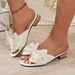Women's Plus Size Flat Sandals Bow Knot European American Style Fabric Low Heeled Sandals For Summer_vogvips.com