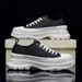 This Versatile Black And White Canvas Thick-soled Shoe Is Lightweight And Comfortable With A Soft, Creamy Sole That Doesn't Feel Stuffy_vogvips.com