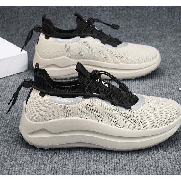 Men's With Fly-knit Mesh Upper, Summer Breathable, Lightweight, Soft-soled, Slip-on Casual Running Shoes In Stock_vogvips.com