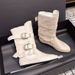 Women Boxing Boots Cowhide Version~Belt Buckle White Boxing For Women Genuine Leather Slimming Low-Cut Riding Western Boots_vogvips.com