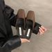 French Chic Square-toe Mules - Women's Spring Collection - Slip-on Closed-toe Loafers_vogvips.com