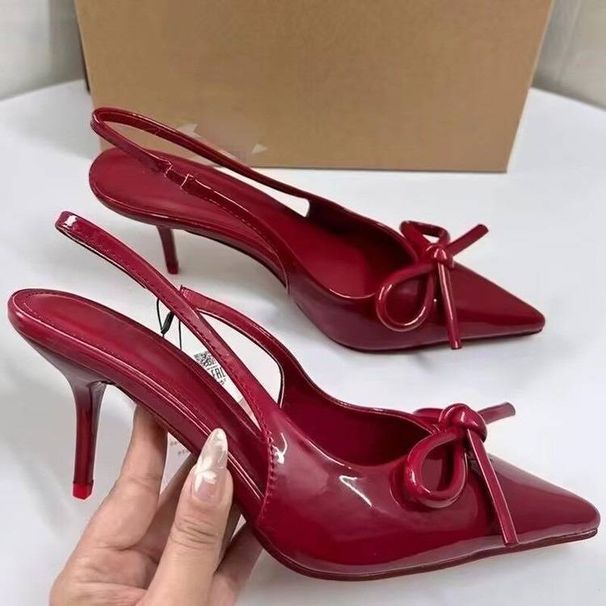 Women's Bag & Red Heels Set – Patent Leather Bow Sandals With Accordion Clutch (Gala Night Combo)_vogvips.com