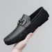 Loafers Casual Leather Shoes Men's Leather Lazy Shoes Soft Sole Embossed Soft Surface Men's Doudou Shoes_vogvips.com