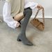 Stocking Pointed Toe Slim Tube Knitted Wool Elastic Sock Chunky Heel High Heels Over-the-Knee Long Boots Women_vogvips.com