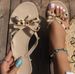 Cross-Border Foreign Trade European And American Summer Clip-Toe Bow Rivet Beach Vacation Flip-Flops Flat Women's_vogvips.com