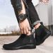 European Warm Series Autumn Winter New Boots With Fleece Lining, Warm, Size 48, Fashionable Trendy Shoes, Non-Slip Slip-On High-Top_vogvips.com
