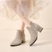 Chunky Heel Studded Mid Heel Fashion Boots For Women, Autumn New Style, Plus Size Pointed Toe Ankle Boots, Available On E Commerce Platforms._vogvips.com