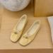 Elegant Round-Toe Bowknot Flat For Women, 2025 Spring Commuting Shallow Soft-Soled Pleated Ballet Mary Jane Shoes_vogvips.com