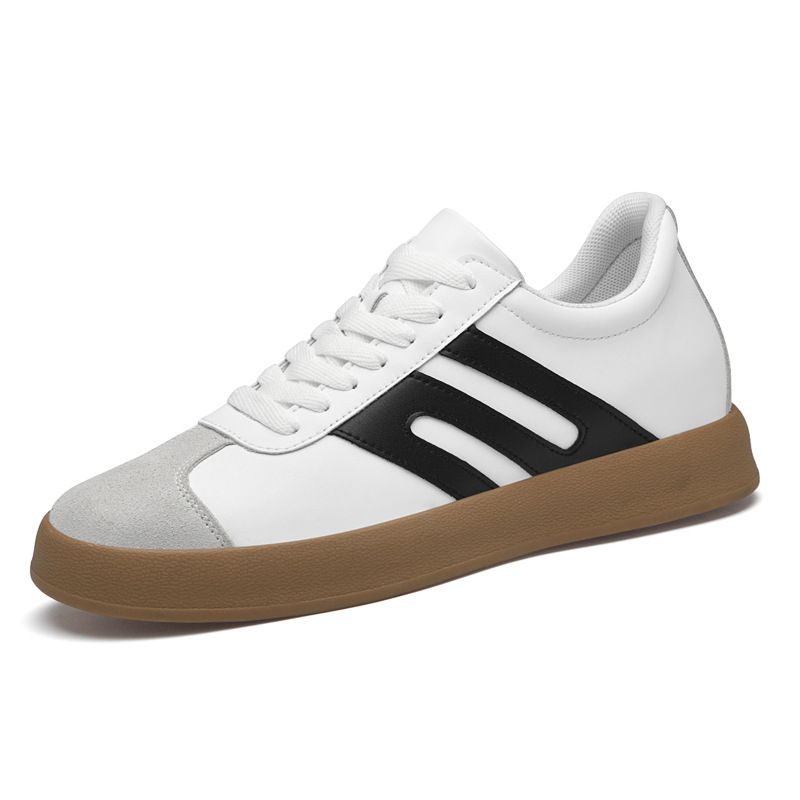 Invisible Height-increasing Men's Shoes German Training Shoes Men's Leather Casual Board Shoes Work White Shoes_vogvips.com