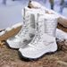 Snow Boots With Round Toe Artificial Long Plush Cotton Shoes For Women_vogvips.com