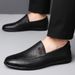 Casual Leather Soft Sole Work Slip-On Loafers Trendy British Style Men's Shoes_vogvips.com