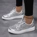 Luxury Silver Women's Casual Sneakers Paillette Designer For Women Sports Outdoor Non-slip Skateboard Shoes Woman_vogvips.com