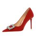 3265-K5 Fashion Banquet Women's Slim Ultra High Heels Shallow Mouth Pointed Water Diamond Button Single Shoes Women_vogvips.com