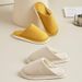 Japanese Style Unprinted Cotton Slippers For Women, Winter Indoor Home Flooring, Anti Slip Cotton And Linen Confinement Shoes, Spring And Summer_vogvips.com