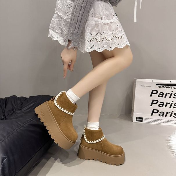 Matte Leather Martin Boots With Sponge Sole, Height Increasing Short Boots_vogvips.com