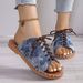 European American Large-size Peep-toe Slippers, Fashionable Lace-up Flat Casual Slippers For Women, Roman Sandals,_vogvips.com