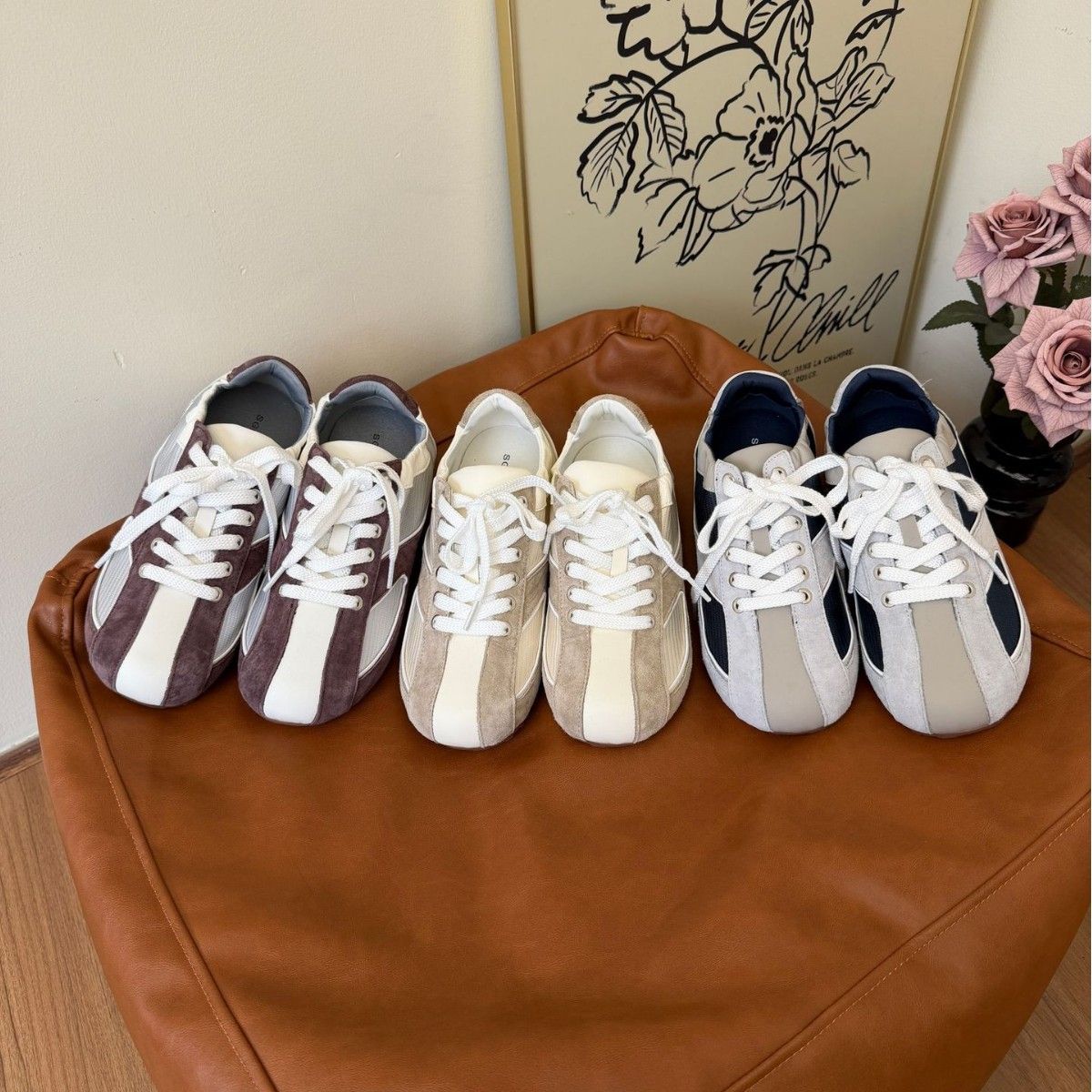 TWTW Retro SGIRL Color-blocking Women's Sneakers 2026 New Versatile Flat Casual Outdoor Sports Shoes_vogvips.com