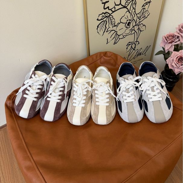 TWTW Retro SGIRL Color-blocking Women's Sneakers 2026 New Versatile Flat Casual Outdoor Sports Shoes_vogvips.com