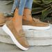 SHLIANG Large Size Thick Heel Slip-On Loafers Women's Retro Round Toe Casual Slope Heel Bean Bean Shoes Comfortable Breathable Rubber V0157_vogvips.com